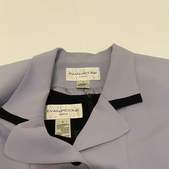 36.EVAN-PICONE dress & jacket suit. Black & lavender size 4 - Picture 5 of 8